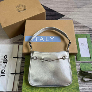 Gucci 764191 Gucci Horsebit Slim Small Shoulder Bag Metallic silver - Default Title - View 1