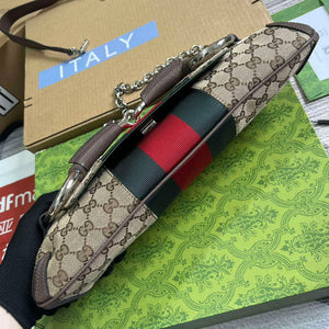 Gucci 764255 Gucci Horsebit Chain Medium Shoulder Bag Brown - Default Title - View 6