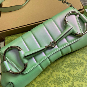 Gucci 764255 Gucci Horsebit Chain Medium Shoulder Bag Symphony green - Default Title - View 5