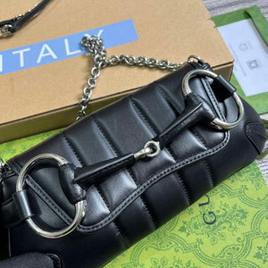 Gucci 764339 Gucci Horsebit Chain Small Shoulder Bag Black - Default Title - View 5
