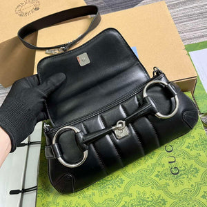 Gucci 764339 Gucci Horsebit Chain Small Shoulder Bag Black - Default Title - View 8