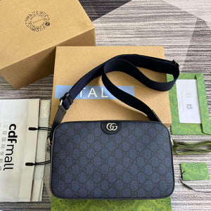 Gucci 767190 Ophidia Medium Messenger Bag Black - Default Title - View 1