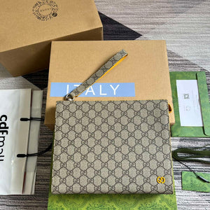 Gucci 768255 GG pouch with GG detail Yellow - Default Title - View 1