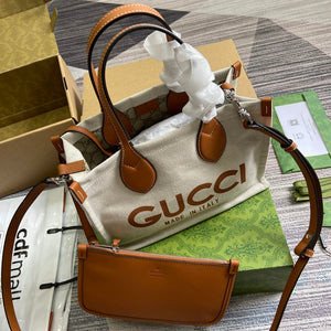Gucci 772144 Mini Tote Bag With Gucci Print Light brown - Default Title - View 8