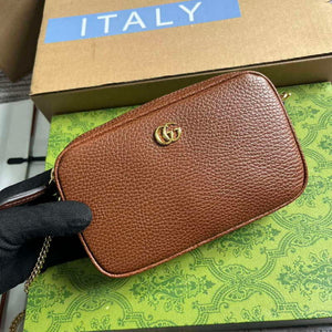 Gucci 772759 GG Marmont Mini Shoulder Bag Brown - Default Title - View 4
