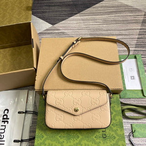 Gucci 772794 GG Super Mini Shoulder Bag Light beige - Default Title - View 1