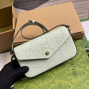 Gucci 772794 GG Super Mini Shoulder Bag Pale green - Default Title - View 4