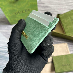 Gucci 773428 Card Case With Gucci Script Pale green - Default Title - View 5