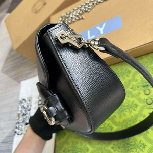 Gucci 774209 Gucci Horsebit 1955 Mini Shoulder Bag Black - Default Title - View 7