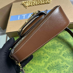Gucci 774209 Gucci Horsebit 1955 Mini Shoulder Bag Brown - Default Title - View 6