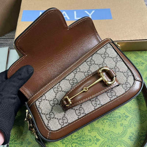 Gucci 774209 Gucci Horsebit 1955 Mini Shoulder Bag Brown - Default Title - View 7