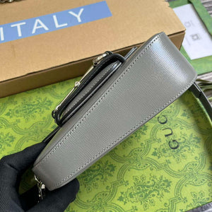 Gucci 774209 Gucci Horsebit 1955 Mini Shoulder Bag Grey - Default Title - View 6