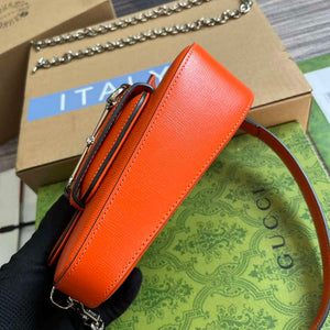 Gucci 774209 Gucci Horsebit 1955 Mini Shoulder Bag Orange - Default Title - View 6