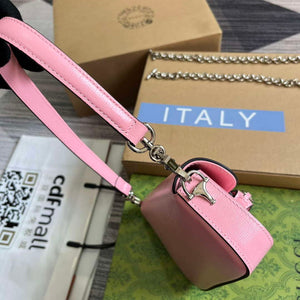Gucci 774209 Gucci Horsebit 1955 Mini Shoulder Bag Pink - Default Title - View 3