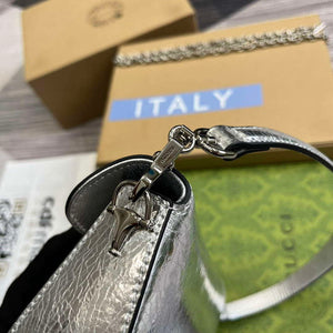 Gucci 774209 Gucci Horsebit 1955 Mini Shoulder Bag Silver - Default Title - View 8
