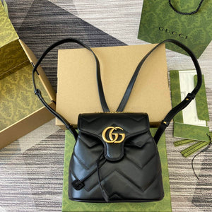 Gucci 777253 GG Marmont Mini Backpack Black - Default Title - View 1