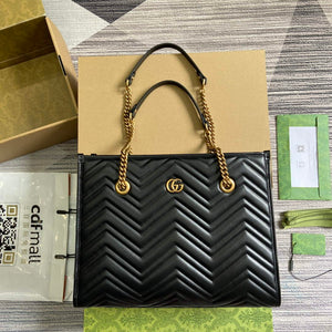 Gucci 779724 GG Marmont Medium Tote Bag Black - Default Title - View 1