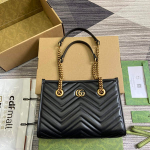 Gucci 779727 GG Marmont small Tote Bag Black - Default Title - View 1