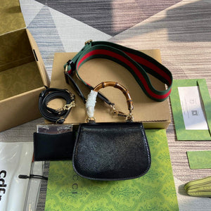 Gucci 786482 Gucci Bamboo 1947 Mini Top Handle Bag Black - Default Title - View 2