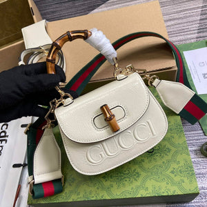 Gucci 786482 Gucci Bamboo 1947 Mini Top Handle Bag White - Default Title - View 4