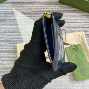 Gucci 790033 GG card case wallet Blue leather - Default Title - View 9