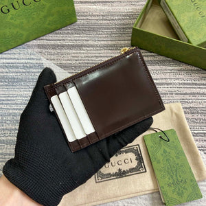 Gucci 790033 GG card case wallet Brown leather - Default Title - View 2