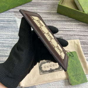 Gucci 790033 GG card case wallet Brown leather - Default Title - View 4