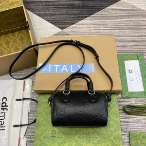 Gucci 790130 GG Super Mini Top Handle Bag Black - Default Title - View 2