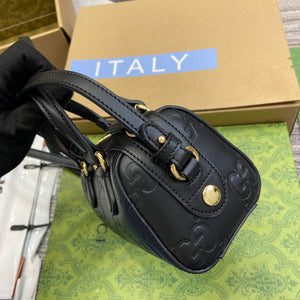 Gucci 790130 GG Super Mini Top Handle Bag Black - Default Title - View 3