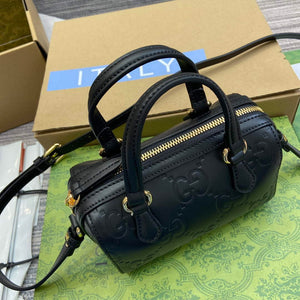 Gucci 790130 GG Super Mini Top Handle Bag Black - Default Title - View 5