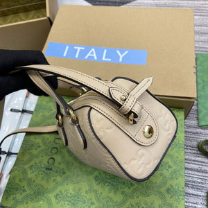 Gucci 790130 GG Super Mini Top Handle Bag Light beige - Default Title - View 3