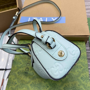 Gucci 790130 GG Super Mini Top Handle Bag Light Green - Default Title - View 3