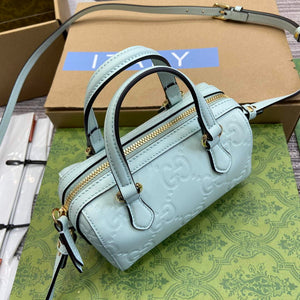 Gucci 790130 GG Super Mini Top Handle Bag Light Green - Default Title - View 5