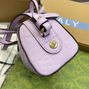 Gucci 790130 GG Super Mini Top Handle Bag Light purple - Default Title - View 3