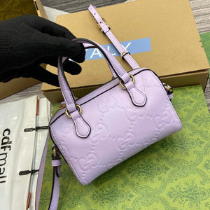 Gucci 790130 GG Super Mini Top Handle Bag Light purple - Default Title - View 5