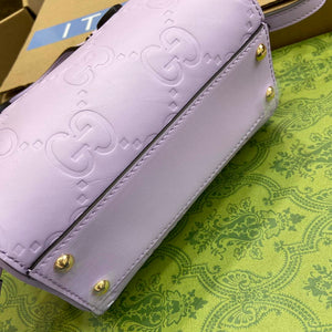 Gucci 790130 GG Super Mini Top Handle Bag Light purple - Default Title - View 6