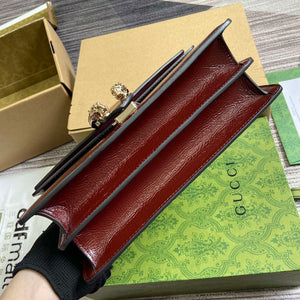 Gucci 795005 GG Dionysus small shoulder bag Wine Red patent leather logo - Default Title - View 7