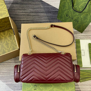 Gucci 795228 GG Marmont Small Multi Pocket Bag Wine red - Default Title - View 2