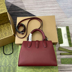 Gucci 795349 Small Tote Bag With Hook Closure Wine red - Default Title - View 2