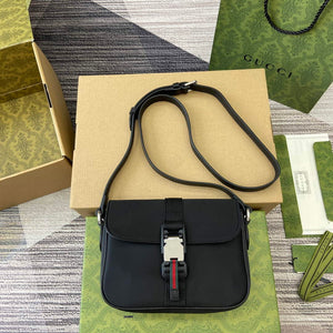 Gucci 802100 Mini GG Crossbody Bag Black - Default Title - View 1