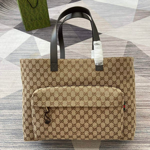 Gucci 802166 Large GG Tote Bag Brown - Default Title - View 1