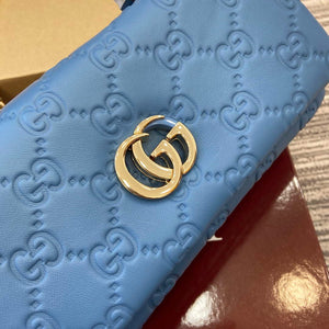 Gucci 806017 GG Milano Mini Top Handle Bag Blue GG puffy leather - Default Title - View 6