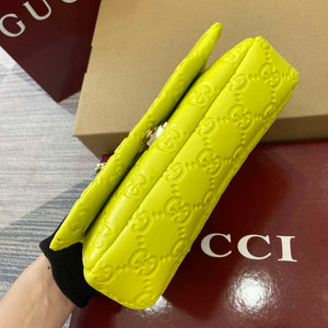Gucci 806017 GG Milano Mini Top Handle Bag Emerald Green GG puffy leather - Default Title - View 10