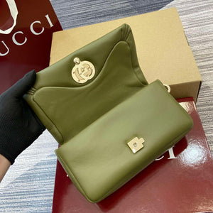 Gucci 806017 GG Milano Mini Top Handle Bag Green puffy leather - Default Title - View 10