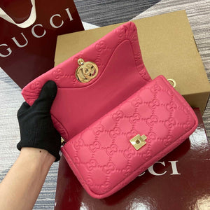 Gucci 806017 GG Milano Mini Top Handle Bag Pink GG puffy leather - Default Title - View 8