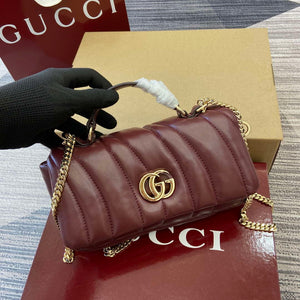 Gucci 806017 GG Milano Mini Top Handle Bag Red puffy quilted leather - Default Title - View 5