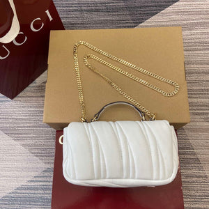 Gucci 806017 GG Milano Mini Top Handle Bag White puffy quilted leather - Default Title - View 2