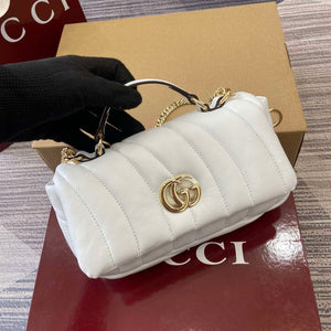 Gucci 806017 GG Milano Mini Top Handle Bag White puffy quilted leather - Default Title - View 5