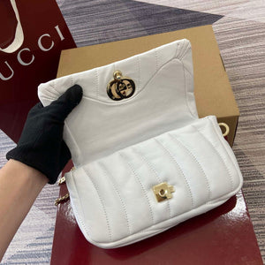 Gucci 806017 GG Milano Mini Top Handle Bag White puffy quilted leather - Default Title - View 8