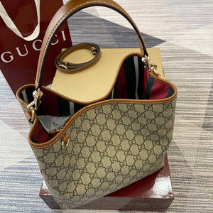Gucci 815103 GG Emblem bucket bag Beige and dark brown - Default Title - View 5
